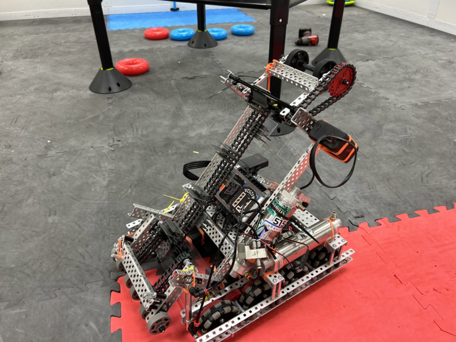 Alternate view of the VEX robot chassis and drivetrain